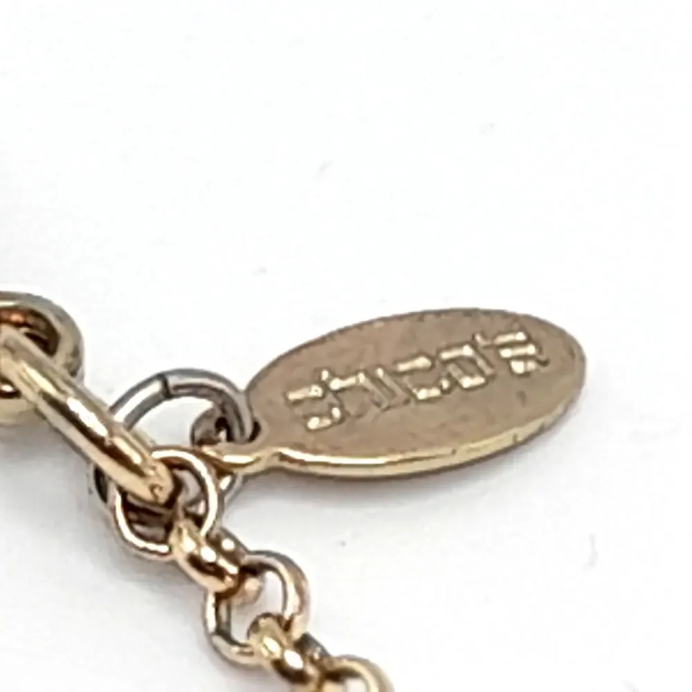 Chico's Gold Metal Fringe Necklace, Swirled Charm Accents, 18 1/2